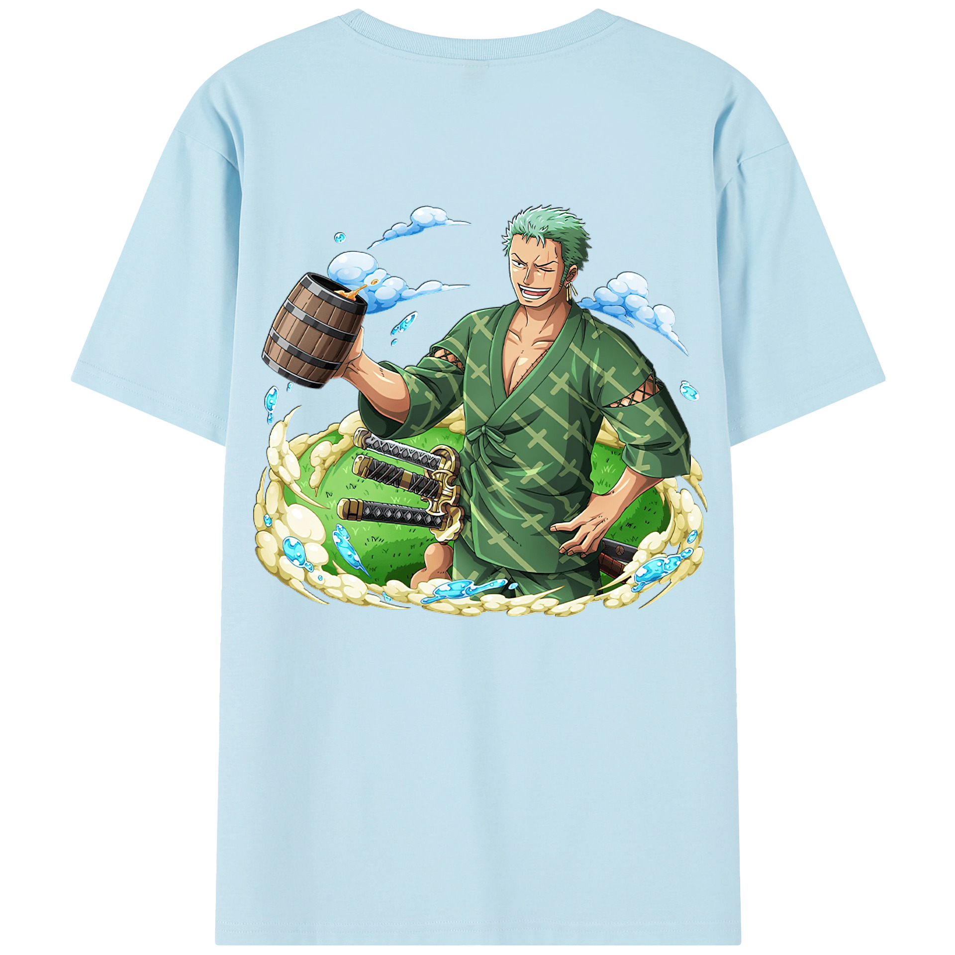 ワンピース ロロノア・ゾロ ONE PIECE Roronoa Zoro 綿100％半袖Tシャツ（背面プリント）